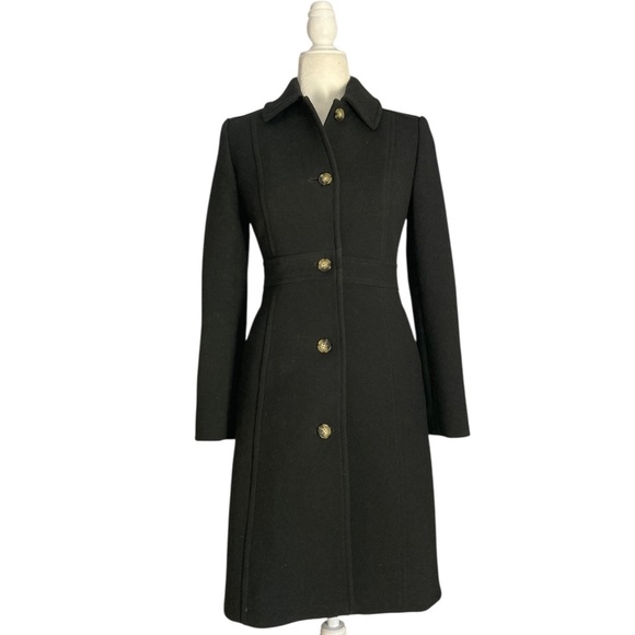 J. Crew Classic lady day coat in Italian double-cloth wool Black - Picture 2 of 8